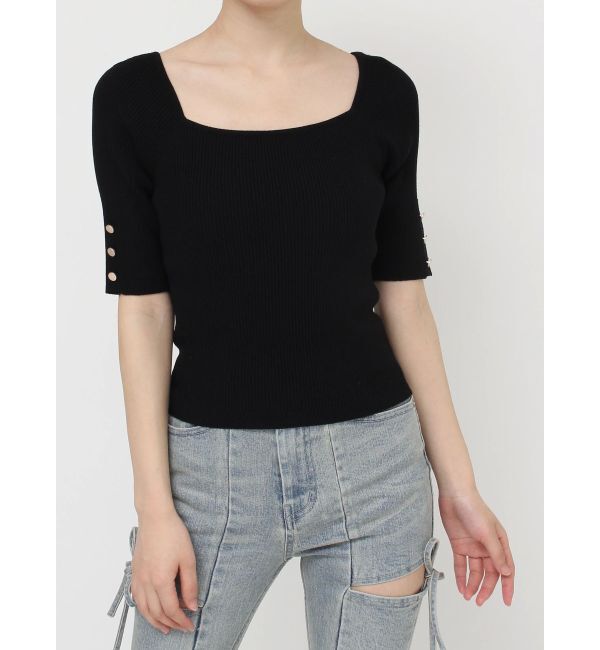 RESEXXY「シンプルスリーブニットトップス【ネイビーWEB限定カラー】」|ニット・セーター|