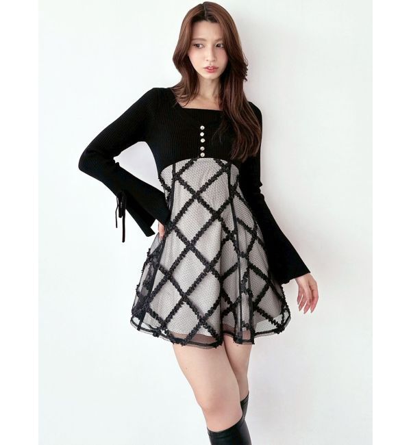 RESEXXY「ドッキングフレアミニニットワンピース【完売カラーは品番：1526103220で販売中】」|ワンピース|