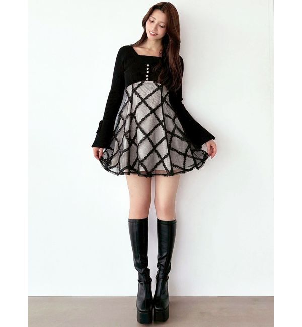 RESEXXY「ドッキングフレアミニニットワンピース【完売カラーは品番：1526103220で販売中】」|ワンピース|