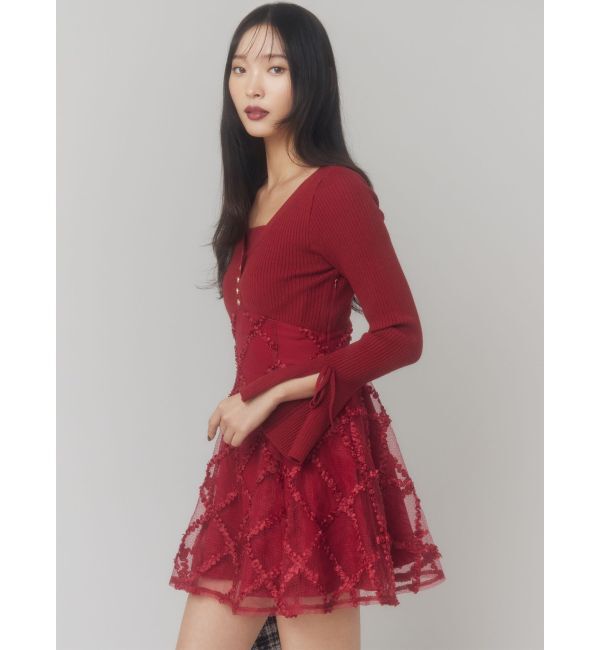 RESEXXY「ドッキングフレアミニニットワンピース【完売カラーは品番：1526103220で販売中】」|ワンピース|