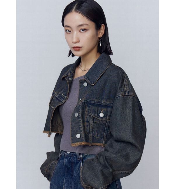 EMODA「ショートデニムブルゾン」|デニムジャケット|
