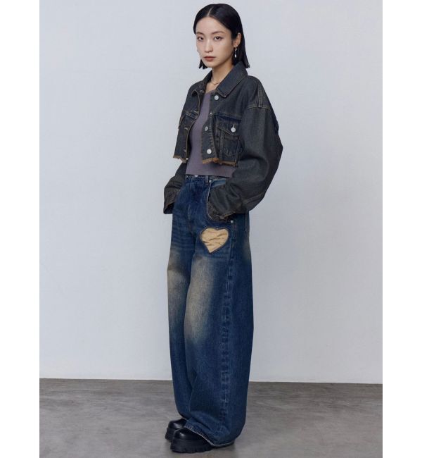 EMODA「ショートデニムブルゾン」|デニムジャケット|