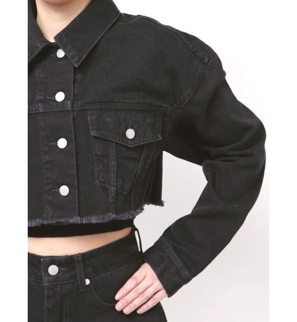 EMODA「ショートデニムブルゾン」|デニムジャケット|
