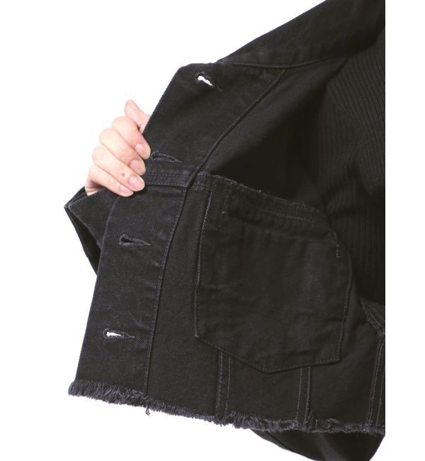 EMODA「ショートデニムブルゾン」|デニムジャケット|