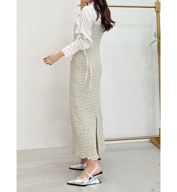 MERCURYDUO「【OUNNOUN】シュリンクシャーリングキャミワンピース」|ワンピース|