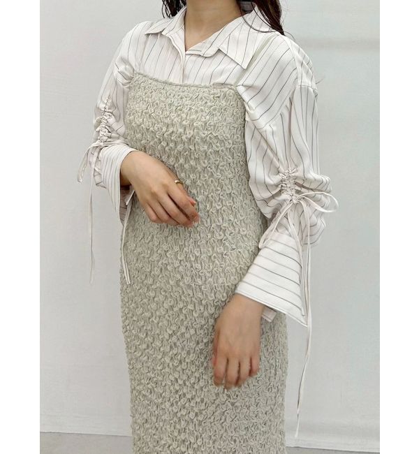 MERCURYDUO「【OUNNOUN】シュリンクシャーリングキャミワンピース」|ワンピース|