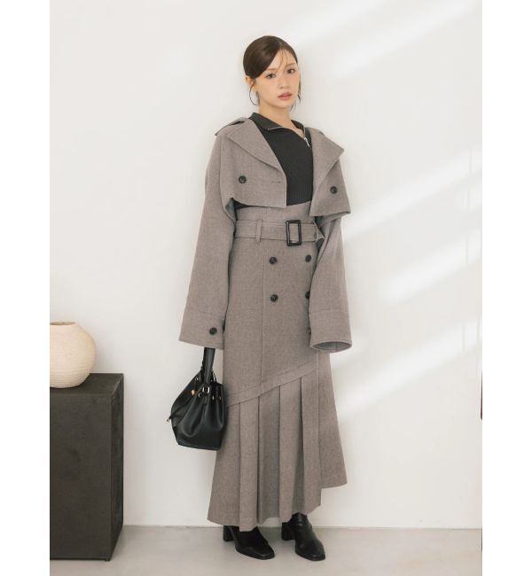 MERCURYDUO「アシメタックトレンチスカート」|スカート|