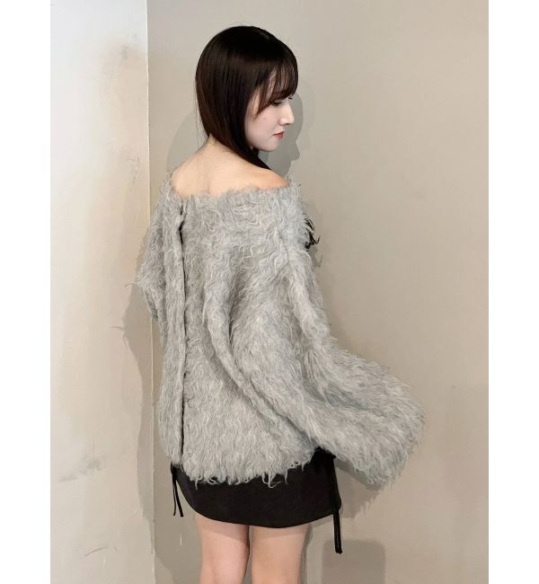 MERCURYDUO「【OUNNOUN】ロングシャギー2WAYオーバーサイズニット」|ニット・セーター|