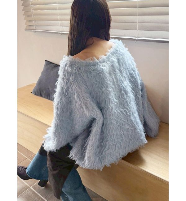 MERCURYDUO「【OUNNOUN】ロングシャギー2WAYオーバーサイズニット」|ニット・セーター|