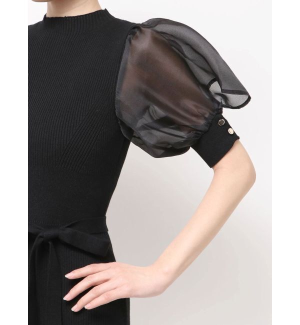 MERCURYDUO「異素材スリーブリブマーメイドワンピース」|ワンピース|