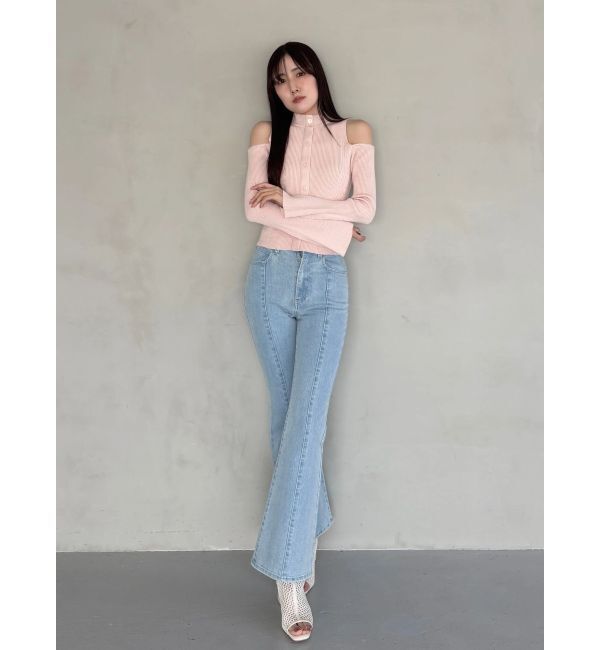 MERCURYDUO「ストレッチブーツカットデニムパンツ」|デニム|