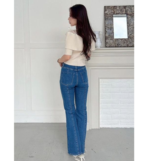 MERCURYDUO「ストレッチブーツカットデニムパンツ」|デニム|