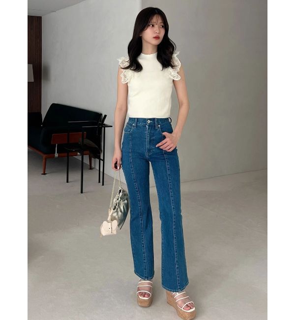 MERCURYDUO「ストレッチブーツカットデニムパンツ」|デニム|