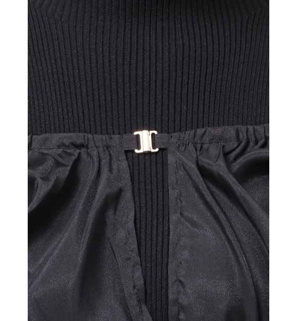 MERCURYDUO「異素材ドッキングプリーツフレアニットワンピース」|ワンピース|