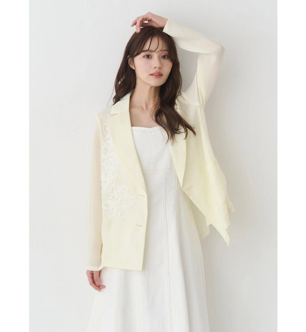 MERCURYDUO「フラワーエンブロイダリーシアージャケット」|テーラードジャケット|