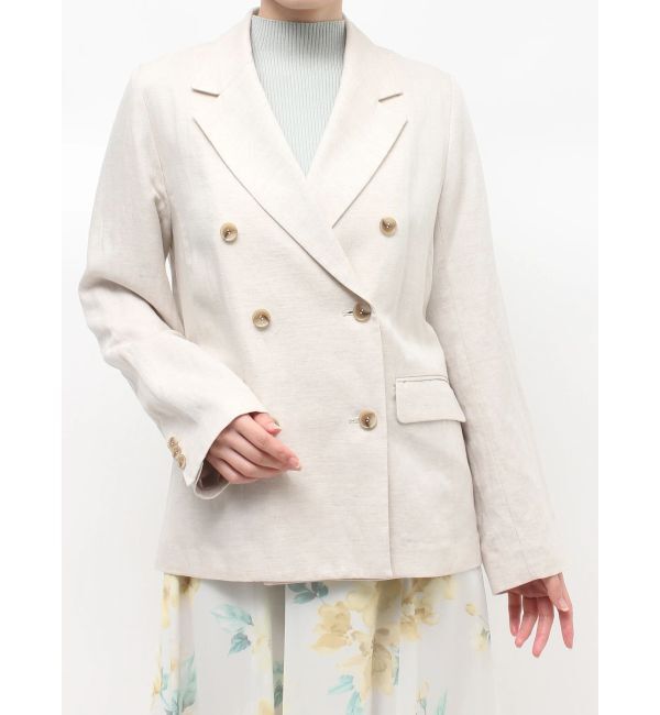 MERCURYDUO「リネンダブルジャケット」|テーラードジャケット|アイボリー