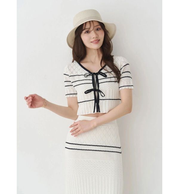MERCURYDUO「クロシェ風ニットセットアップ」|ワンピース|