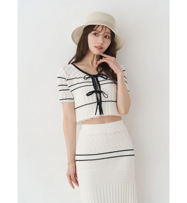 MERCURYDUO「クロシェ風ニットセットアップ」|ワンピース|