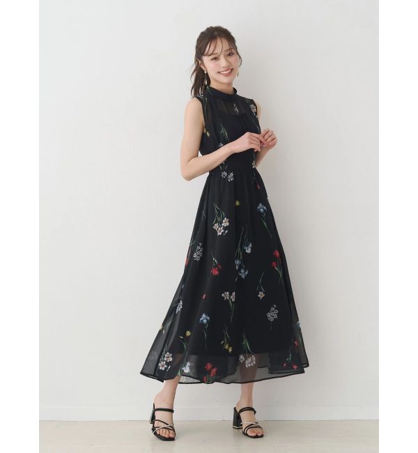 MERCURYDUO「花柄バックレースアップワンピース」|ワンピース|