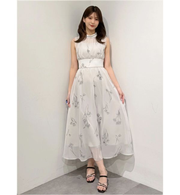 MERCURYDUO「花柄バックレースアップワンピース」|ワンピース|