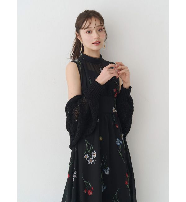 MERCURYDUO「花柄バックレースアップワンピース」|ワンピース|