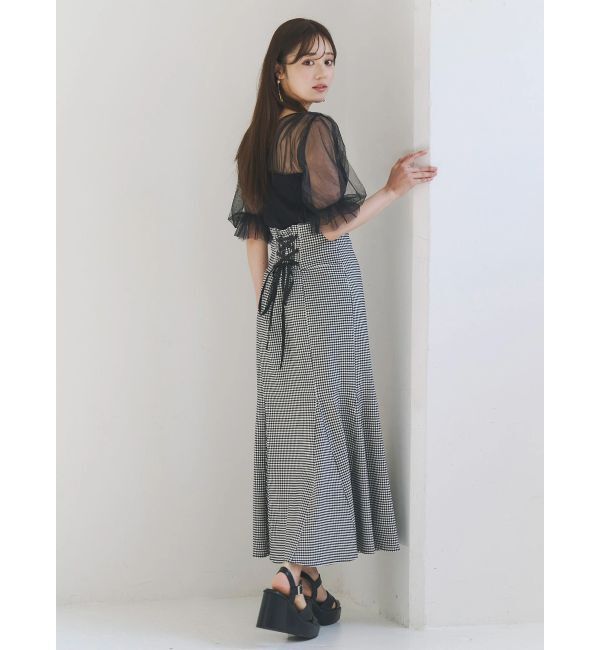 MERCURYDUO「チュールギャザー使いニット」|ニット・セーター|