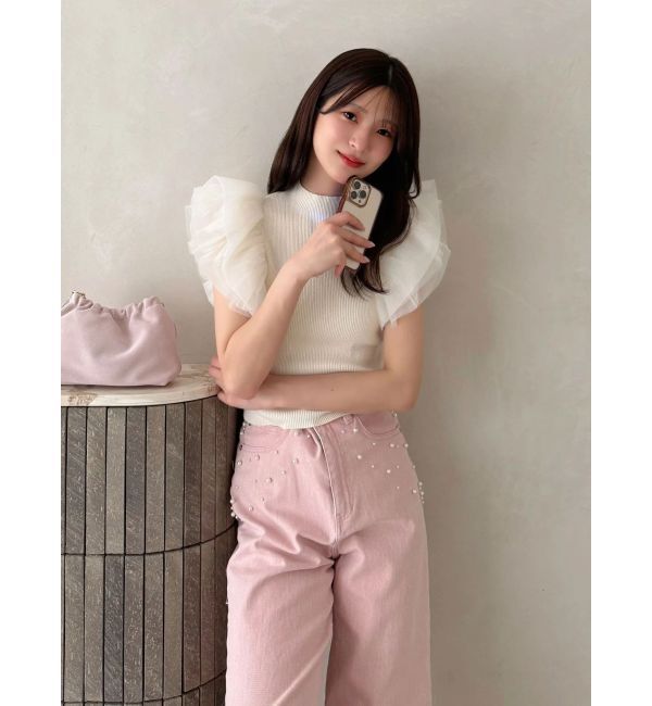 MERCURYDUO「ボリュームチュールフリルニット」|ニット・セーター|