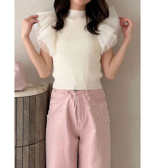 MERCURYDUO「ボリュームチュールフリルニット」|ニット・セーター|