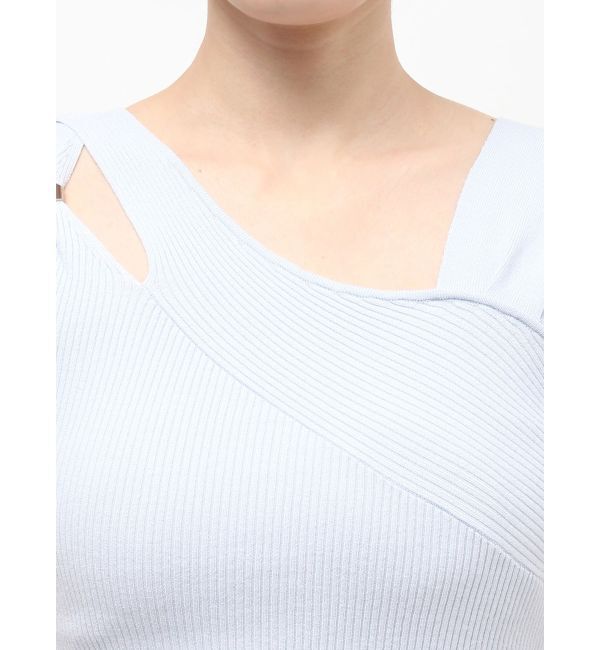 MERCURYDUO「アシメカッティングリブニット」|ニット・セーター|