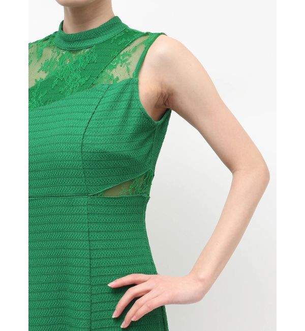 MERCURYDUO「レースブロッキングカットワンピース」|ワンピース|