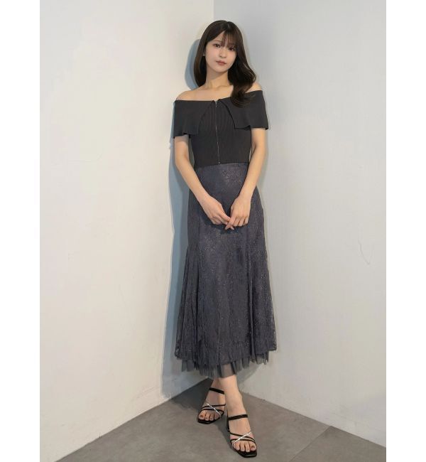 MERCURYDUO「裾チュールレースマーメイドスカート」|スカート|