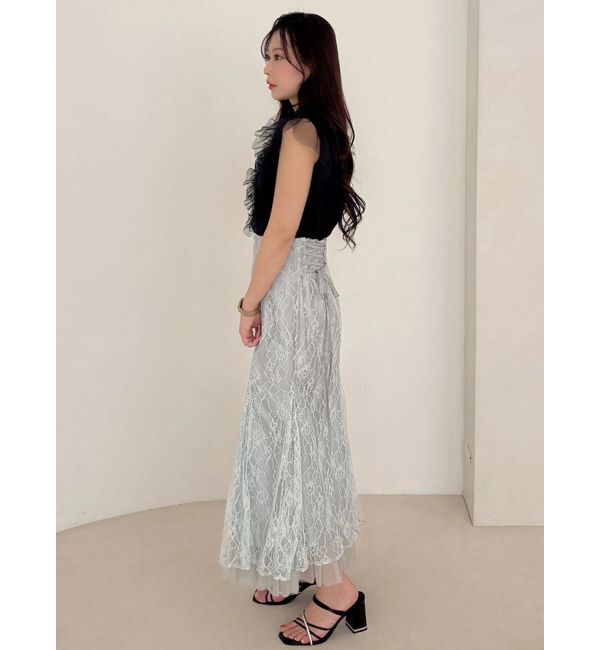MERCURYDUO「裾チュールレースマーメイドスカート」|スカート|