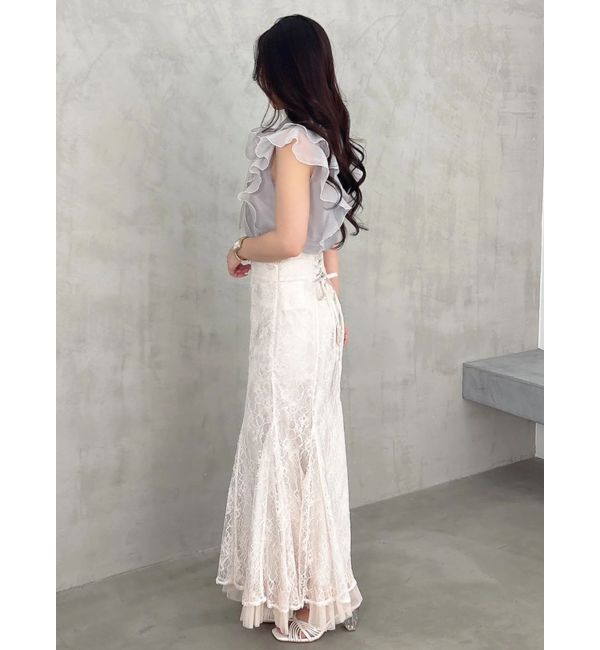 MERCURYDUO「裾チュールレースマーメイドスカート」|スカート|