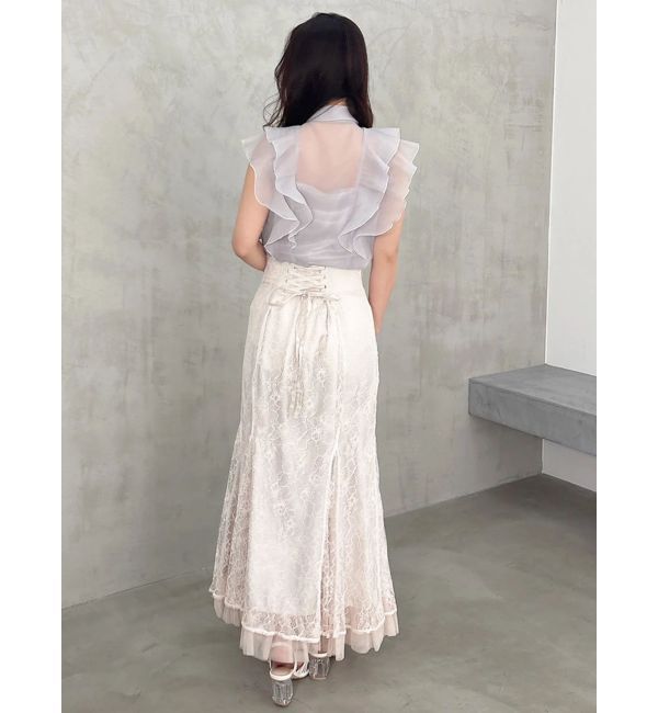 MERCURYDUO「裾チュールレースマーメイドスカート」|スカート|