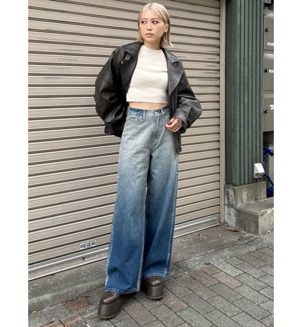 MURUA「グラデーションワイドデニム」|デニム|