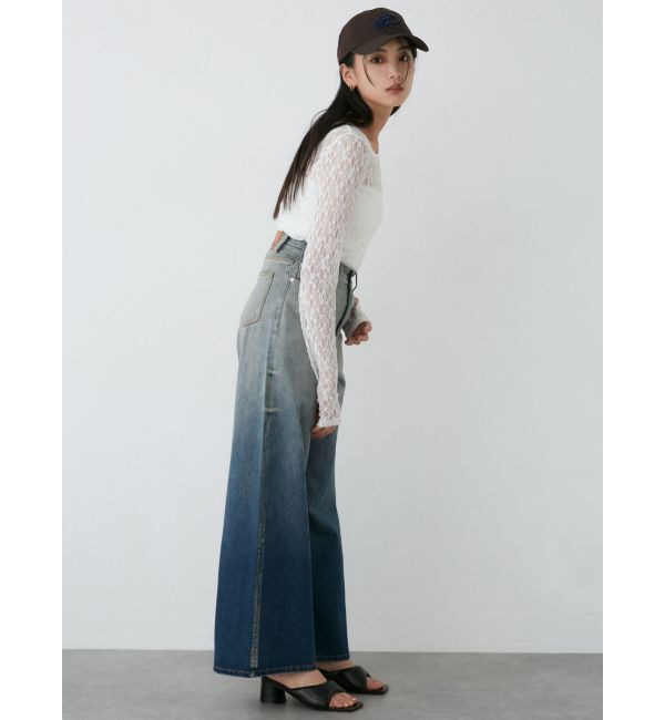 MURUA「グラデーションワイドデニム」|デニム|