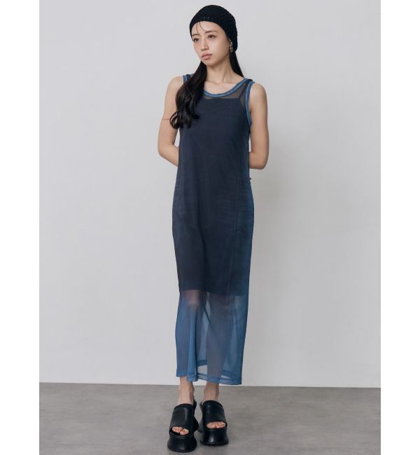 MURUA「デニムプリントシアーワンピース」|ワンピース|