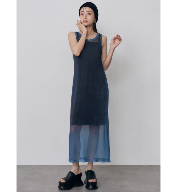 MURUA「デニムプリントシアーワンピース」|ワンピース|