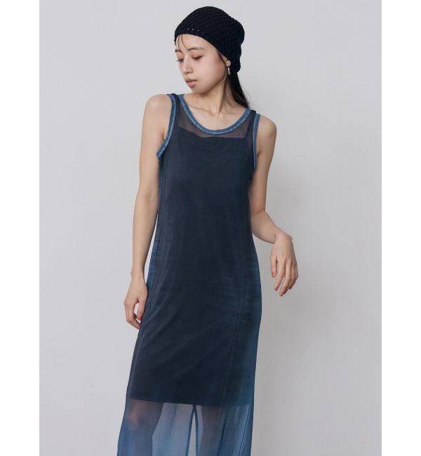 MURUA「デニムプリントシアーワンピース」|ワンピース|