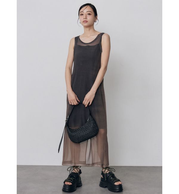 MURUA「デニムプリントシアーワンピース」|ワンピース|