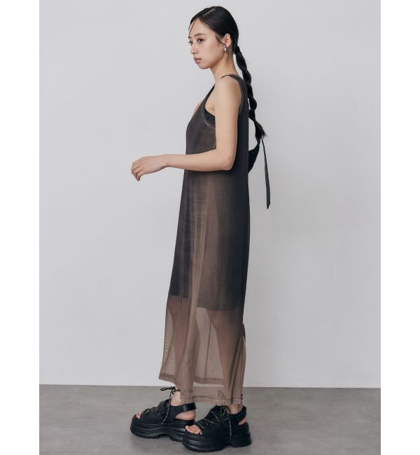 MURUA「デニムプリントシアーワンピース」|ワンピース|