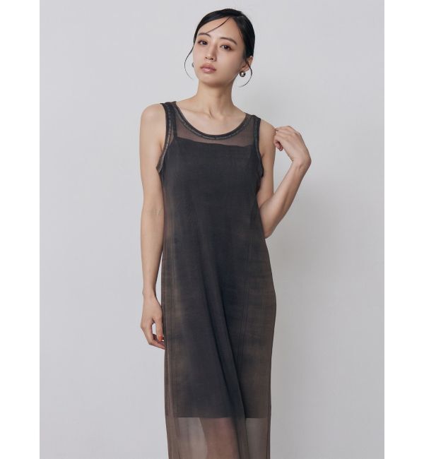 MURUA「デニムプリントシアーワンピース」|ワンピース|