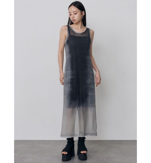 MURUA「デニムプリントシアーワンピース」|ワンピース|