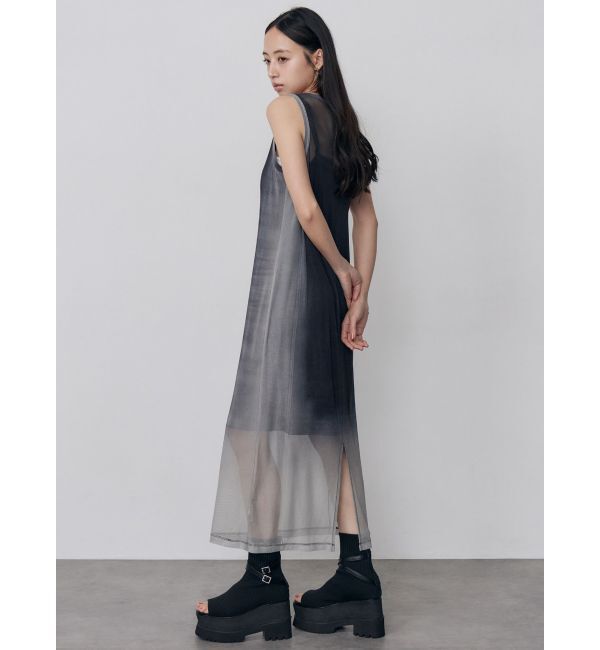 MURUA「デニムプリントシアーワンピース」|ワンピース|