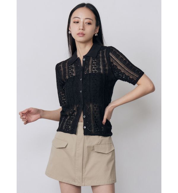 MURUA「クロシェライクハーフトップス」|ニット・セーター|