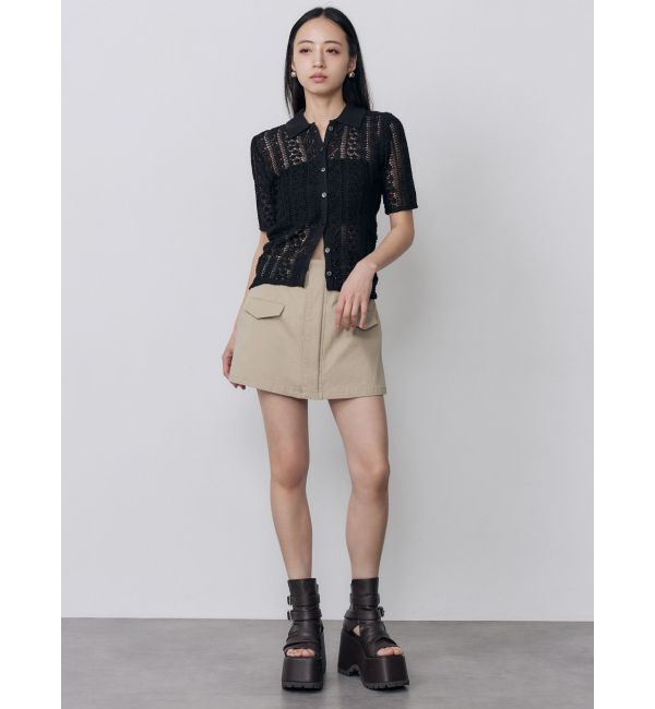 MURUA「クロシェライクハーフトップス」|ニット・セーター|