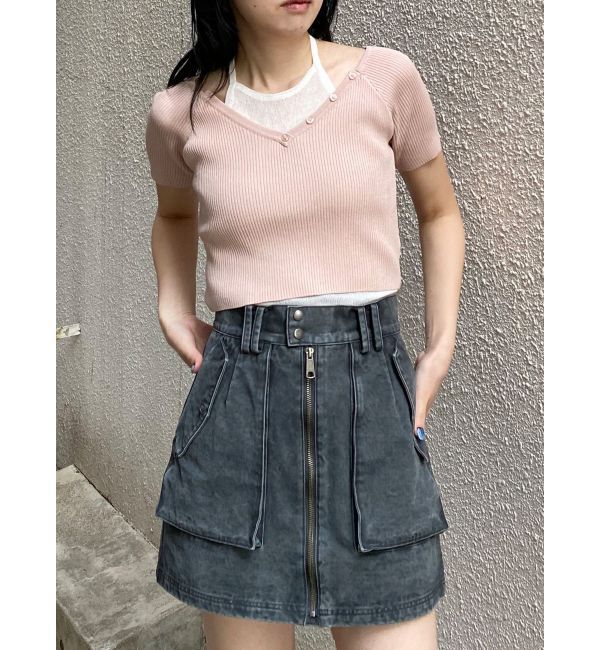 MURUA「レイヤードライクVネックニット」|ニット・セーター|