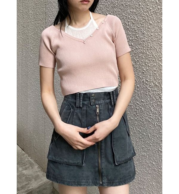 MURUA「レイヤードライクVネックニット」|ニット・セーター|