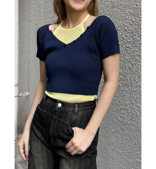 MURUA「レイヤードライクVネックニット」|ニット・セーター|