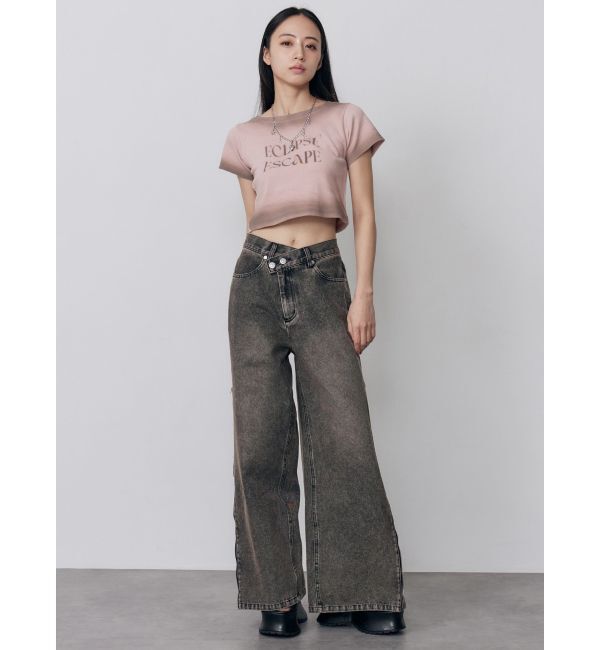 MURUA「シャドウクロップドTシャツ」|Tシャツ・カットソー|